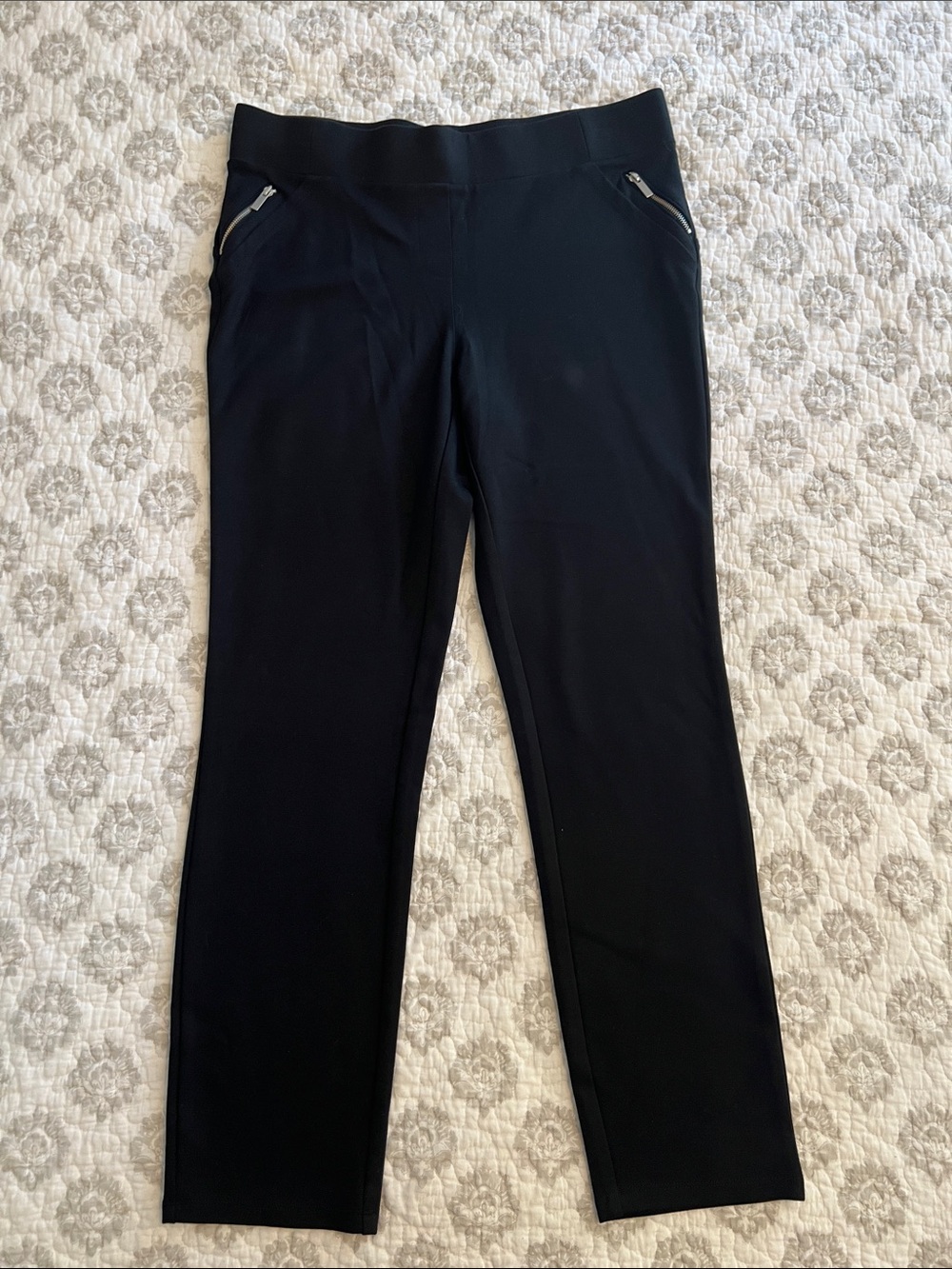Jules & Leopold Black Straight-Leg Ponte Pants
